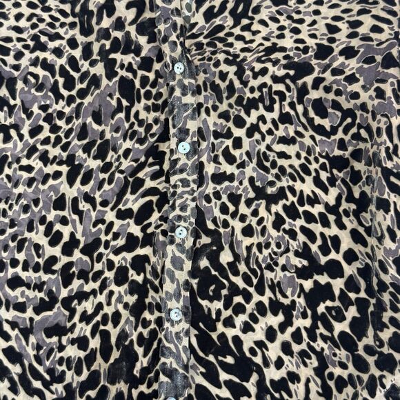 Laura Ashley Burnout Velvet Silk Blend Blouse Size 6 Flip Cuffs Goth Y2K - Picture 7 of 11